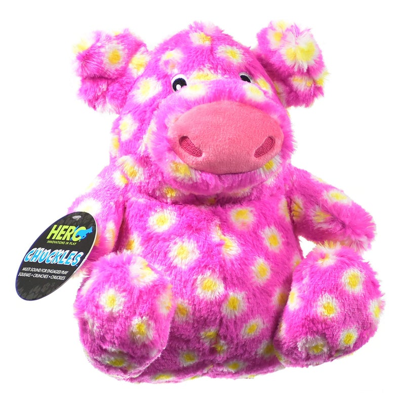 Hero - Chuckles Polka-Dotted Pig Plush Dog Toy - Dog Squeaky Toys - Durable Stuffed Animal with 3 in 1 Squeaker - Image 1